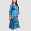 green chikan kurti with white embroidery
