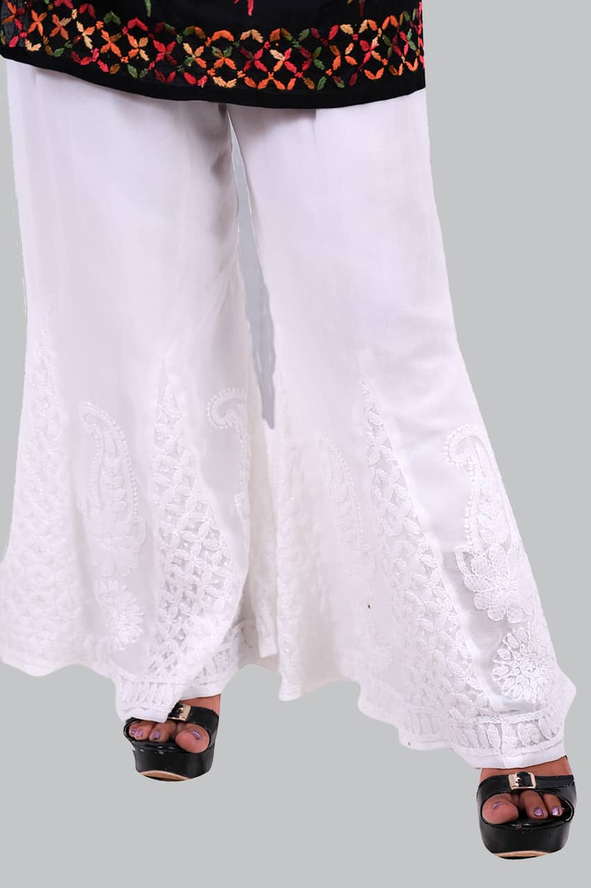 white georgette free size Simple Sharara